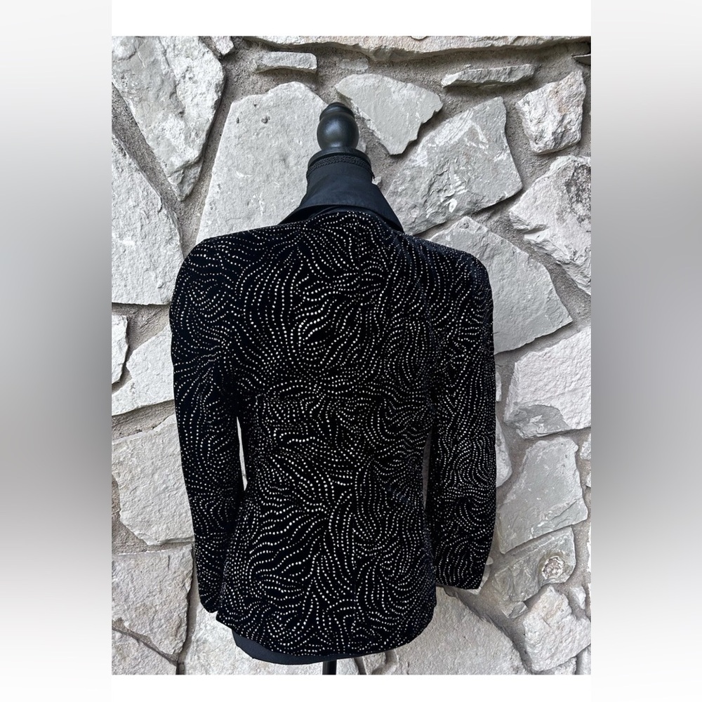 Vintage LIANCARLO for Joe Brand Jacket Size 4 Black Velvet Rhinestone Accents - Picture 10 of 13